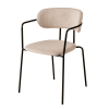 Silla beige de metal negro mate